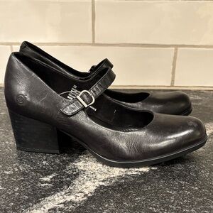 Born Khele Mary Jane Heels – Black Leather – Size 7M